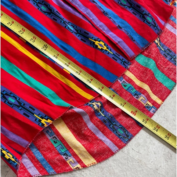 VINTAGE 90s WRANGLER SHIRT MENS 18-36 BUTTON UP AZTEC RED YELLOW BLUE WESTERN - Picture 8 of 15